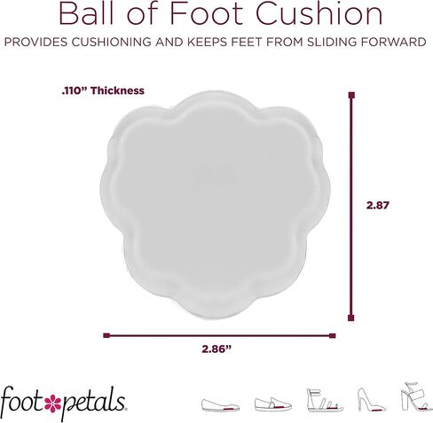 Foot Petals Women's Scalloped Ball of Foot Cushions Long Lasting Pain Relief, High Heel Insert Metatarsal Pads to Prevent Sliding, Safari Assorted, One Size in Kuwait
