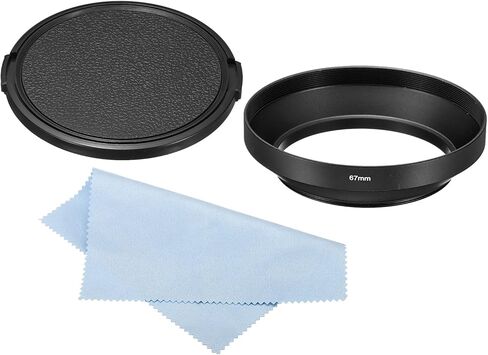 PATIKIL 82mm Lens Hood, Wide Angle Matte Surface Anti-Reflective Inside Hood with Cap and Cleaning Cloth for Camera Lens, Black in Saudi Arabia