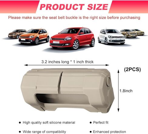 2PCS Car Seat Belt Buckle Covers, Anti-Scratch Silicone Auto Seat Belt Clips Protective Sleeve, Universal Seatbelt Buckle Cover Protector for Van Truck SUV, Car Accessories (Black) in Saudi Arabia