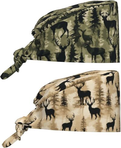 2 Pieces Working Cap Scrub Cap with Sweatband, Adjustable Elastic Scrub Caps Tie Back Hats for Women Men in Saudi Arabia