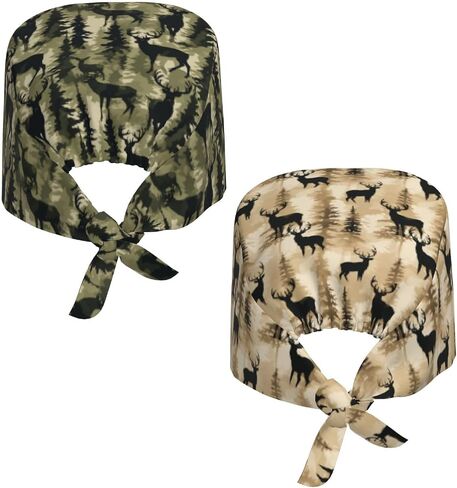 2 Pieces Working Cap Scrub Cap with Sweatband, Adjustable Elastic Scrub Caps Tie Back Hats for Women Men in Saudi Arabia