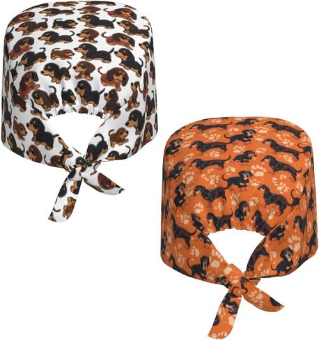 2 Pieces Working Cap Scrub Cap with Sweatband, Adjustable Elastic Scrub Caps Tie Back Hats for Women Men in Saudi Arabia