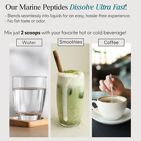 ENSANTE Premium Marine Collagen Peptides Powder Unflavored, Clinically Backed Type I II III IV Collagen, Wild Deep Sea Collagen with Organic Camu Camu Vitamin C for Hair Skin Nail Joint, Lab Tested in Saudi Arabia