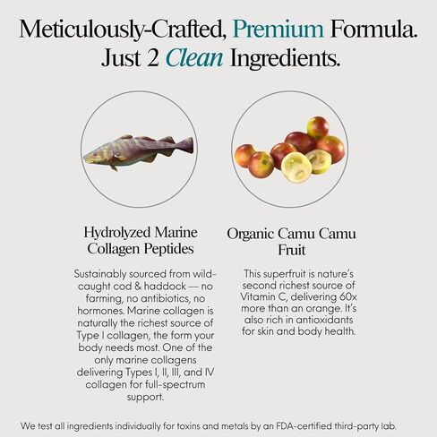 ENSANTE Premium Marine Collagen Peptides Powder Unflavored, Clinically Backed Type I II III IV Collagen, Wild Deep Sea Collagen with Organic Camu Camu Vitamin C for Hair Skin Nail Joint, Lab Tested in Saudi Arabia