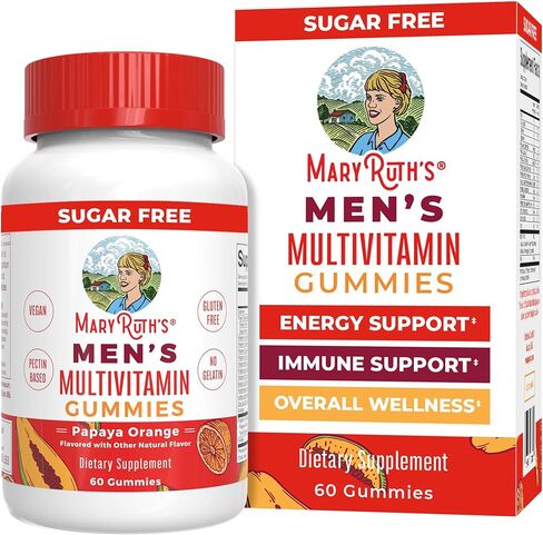 Mens Multivitamin Gummies by MaryRuth's | Vegan Vitamins for Men | Multivitamins for Immune Support | Non-GMO & Gluten Free | 0g Sugar Per Serving | 60 Count in Saudi Arabia