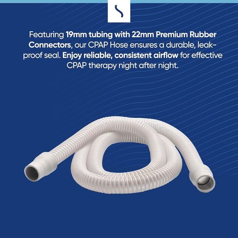 خرطوم CPAP من Snugell™ | أنبوب CPAP العالمي الممتاز 8 أقدام | متوافق مع ريسمد، جهاز التنفس، فيشر وبايكل | ومعظم CPAP، وBiPAP، وBiLevel التجارية (2) in Saudi Arabia