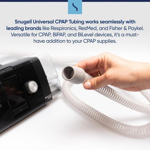 خرطوم CPAP من Snugell™ | أنبوب CPAP العالمي الممتاز 8 أقدام | متوافق مع ريسمد، جهاز التنفس، فيشر وبايكل | ومعظم CPAP، وBiPAP، وBiLevel التجارية (2) in Saudi Arabia