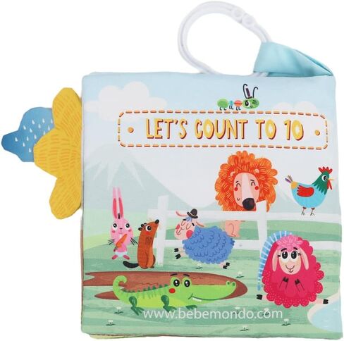 Baby Toys 0-6 Months Soft Cloth Crinkle Books for Babies Infants Toddlers Baby Books 6 to 12 Months,Baby Items Gifts Shower,High Contrast Soft Toys Teether Teething Toy Black White Fish Octopus Shark in Kuwait