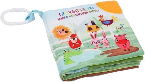 Baby Toys 0-6 Months Soft Cloth Crinkle Books for Babies Infants Toddlers Baby Books 6 to 12 Months,Baby Items Gifts Shower,High Contrast Soft Toys Teether Teething Toy Black White Fish Octopus Shark in Kuwait