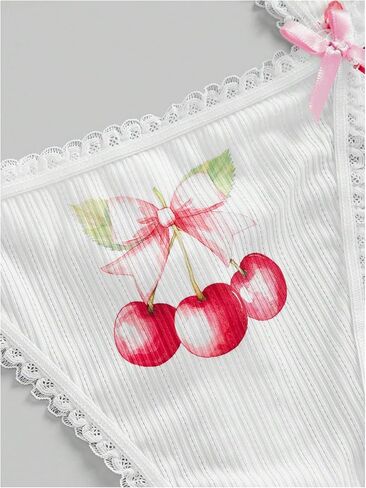 Wdirara Women's 3 Pack Thongs لطيف طباعة اللباس الداخلي in Saudi Arabia