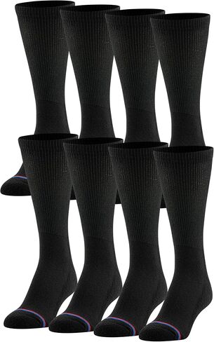 MediPEDS 8 Pair Diabetic Crew Socks with Non-Binding Top, White, Shoe Size: Men 12-15 in Kuwait