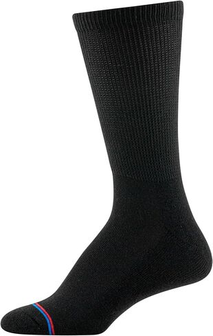MediPEDS 8 Pair Diabetic Crew Socks with Non-Binding Top, White, Shoe Size: Men 12-15 in Kuwait