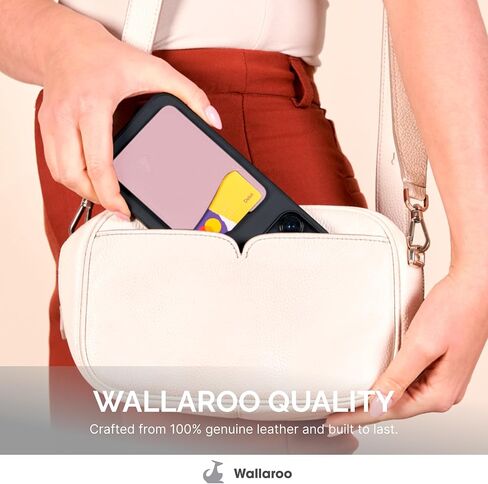 Premium Leather Phone Card Holder - Stick On Wallet for iPhone and Android Smartphones - Minimalist Style with Non-Slip Lining Secures Up to 3 Cards Kangaroo in Saudi Arabia