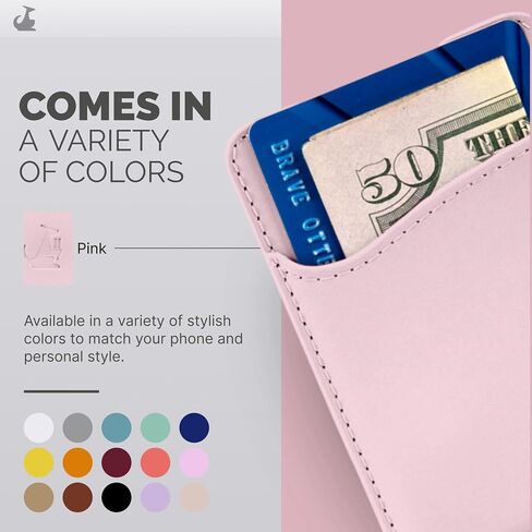 Premium Leather Phone Card Holder - Stick On Wallet for iPhone and Android Smartphones - Minimalist Style with Non-Slip Lining Secures Up to 3 Cards Kangaroo in Saudi Arabia