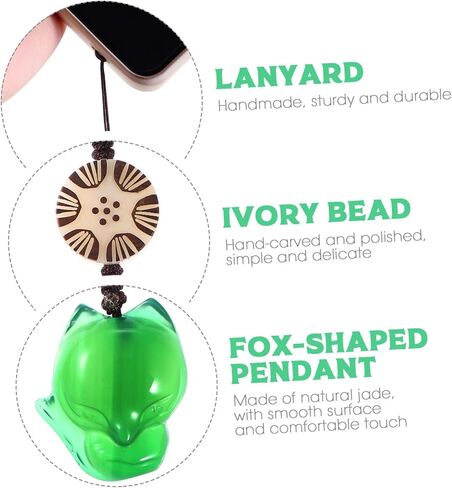 Hemobllo Cell Phone Strap Cartoon Fox Phone Charm Key Chain Car Key Purse Pendant Hanging Pendants Decor Green in Kuwait