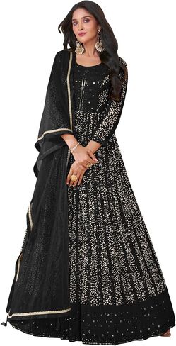 Heni Fashion جاهز لارتداء الحفلات الهندية/الباكستانية على الطراز الباكستاني ارتداء ملابس أناركالي ثوب أناركالي للنساء in Kuwait