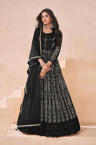 Heni Fashion جاهز لارتداء الحفلات الهندية/الباكستانية على الطراز الباكستاني ارتداء ملابس أناركالي ثوب أناركالي للنساء in Kuwait