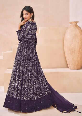 Heni Fashion جاهز لارتداء الحفلات الهندية/الباكستانية على الطراز الباكستاني ارتداء ملابس أناركالي ثوب أناركالي للنساء in Kuwait