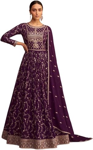 Heni Fashion جاهز لارتداء الحفلات الهندية/الباكستانية على الطراز الباكستاني ارتداء ملابس أناركالي ثوب أناركالي للنساء in Kuwait
