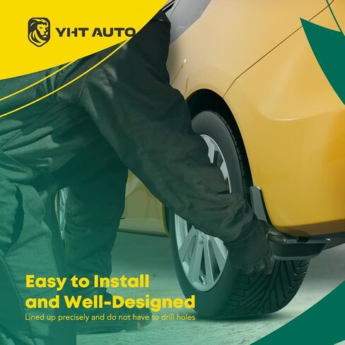 YHTAUTO Set of 4 Mud Flaps Splash Guards Accessories Replacement for Volkswagen Jetta 2011 2012 2013 2014 Sedan, Not Fit Side Skirts and Any Body Modifications, Front and Rear LH RH, Black in Saudi Arabia
