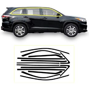 Side Window Trim Chrome Delete Blackout Overlay Kit Pre-Cut Vinyl Compatible for Toyota Highlander 2015-2021