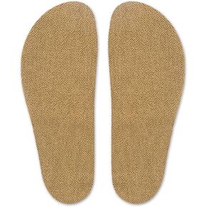 Wool Flat Shoe Insert for Sandals & Sockless Shoes, Comfortable Shoe Insoles with Sweat-Absorbent Natural Fiber & Non-Slip Silicone Grip, Wide-Cut Foot Soles for Men & Women, Brown, Size 44 - SoxsolS in Saudi Arabia