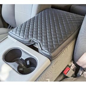 Center Console Cover for 2015-2020 Ford F150, 2017-2022 F250 F350 F450, 2018-2024 Expedition, PU Leather, Jump Seat Only, Center Console Armrest Protective Cover Accessories