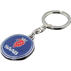 Car Logo Key Chain Rings for Man and Women Chrome Plated Key Rings (fit saab)
