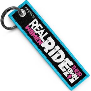 KEYTAILS Keychains, Premium Quality Key Tag for Motorcycle, Scooter, ATV, UTV [Real Women Ride Their Own]