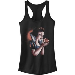 Disney Women's Snow White Distressed Apple Portrait Juniors Racerback Tank