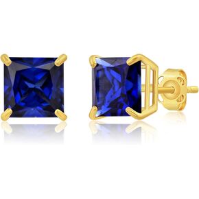 Amazon Essentials 10K Gold Gold Princess Cut Stud أقراط ، 5 مم/7 مم (مجموعة Amazon سابقًا)