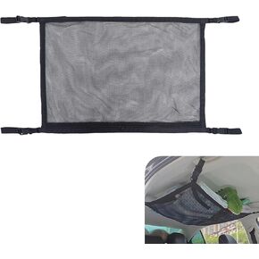 1 PC Auto Ceiling Storage Net, 35.4" x 25.6" Polyester Breathable Single-Layer Luggage Net Pocket, Hanging Car Storage Bag, Universal for Most Automobiles (Black)