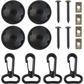 AUTOXBER 16Pcs Cargo Net Hook Net Tie Down Anchors Lashing Rings Stainless Steel Pull Hook Cargo Tie Down Hardware Kit for Car Truck RV Van Trailers