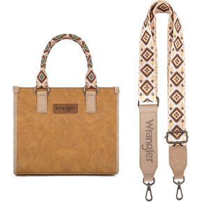 Montana West Wrangler Tote Bag for Women Western Retro Purse Top Handle Handbags with Aztec Strap