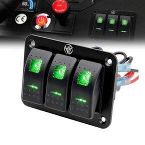 4 Gang Switch Panel 12v 24v Dc Toggle Switch Panel 5 Pin On Off Prewired Marine Switch Panel Waterproof Switch Panel for Automotive Boat Marine Truck Jeep Off-Road Bus Rv