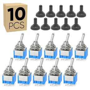 مفتاح تبديل مصغرة 10 عبوات مع غطاء مقاوم للماء MTS-201 ، ON/OFF DPST 4PIN 6MM/0.23 "