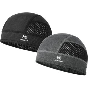 MELASA 2 Pieces Cooling Skull Caps Helmet Liner,Lightweight Mesh Under Helmet Cycling Motorcycle Hard Hat Sweat Liner for Men Women