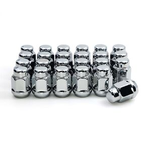 24 PCS M12 X 1.5 Thread Plge Acorn 35mm 1.38 "LUNG LUG NUTS Chrome 13/16"