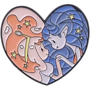 Princess Bubblegum Marceline Come Along With Me Adventure Time Cartoon Animated TV Show Heart Love 1.3" Enamel Pin Badge