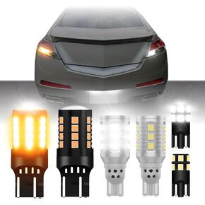 USR Amber Turn Signal & White Reverse Backup & White License Plate LED Bulbs Canbus Error Free - 6 Pieces Combo UPGRADE Compatible with 2009-2011 Acura TL Tail Lights (Fits Factory Tail Lamps)