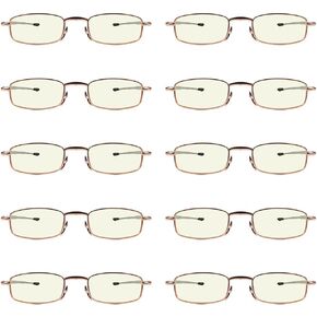 Eyekepper 3-pack Readers مستطيلة الربيع معبد كبير نظارات القراءة المعدنية للرجال الأسود +1.5 in Kuwait