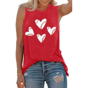 Myhalf Baseball Tank Tops Womens Baseball Mom Dorts Ulcyfeless Heart Graphic Tees عرضية تجريبية