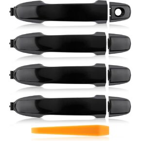 4PCS Exterior Door Handle Front Rear Driver Passenger Side Compatible with Toyota Camry 2012 2013 2014 2015 2016 2017 Black Door Handle Replace ‎‎69250-06210 with Trim Removal Tool
