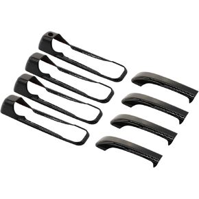 8PCS Door Handle Exterior Covers Trim Set Bright Black Compatible with RAM 1500 2009 2010 2011 2012 2013 2014 2015 2016 2017 2018 Front Rear Left Right
