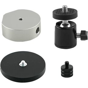 Ryanstar Racing Starlink Mini Magnetic Mount - سقف سيارة الزاوية القابل للتعديل وحامل لوحة القيادة - محول ترايبود سبائك الألومنيوم - التثبيت المغناطيسي المؤقت - يدعم 37 رطلاً （أسود）