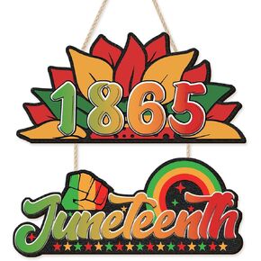 HPNIUB Juneteenth Freedom Day Door Sign, African American Independence Day Festival Plaque, Freedom Day Hanging Wall Art Decor, Farmhouse Black Pride Wooden Sign Decorations for Outdoor Porch Front Door