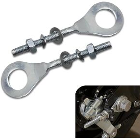 2 PCS Chain Tensioner, Chain Tension Adjustment Tool for 50cc-125cc, Iron Rustproof Portable Repair Parts, Compatible with Mini Bike Coleman Honda Trail Master Massimo Hensim Falcon (Silver)
