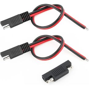 Ofband 2pcs كابل موصل SAE مع محول عكسي SAE Polarity ، كابل امتداد 14AWG SAE لموصلات اللوحة الشمسية العشب ، وملحقات سيارة بطارية SAE متعددة الأغراض 12 بوصة SAE