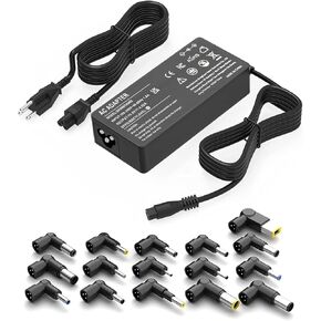 90W Universal AC Adapter Laptop Charger Replacement for Dell HP Acer Asus Lenovo IBM Toshiba Samsung Sony Fujitsu Gateway Notebook Ultrabook Chromebook Power Supply Cord with 16 Tips