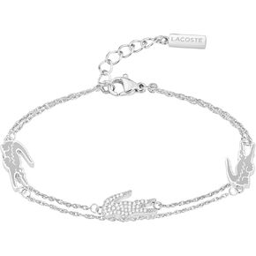 التمساح Lacoste - سوار الحبل والسلسلة للنساء - مجوهرات الفولاذ المقاوم للصدأ ، والتصميم القابل للتعديل - الأسلوب الأيقوني ، ومجموعة مذهلة - هدية لها